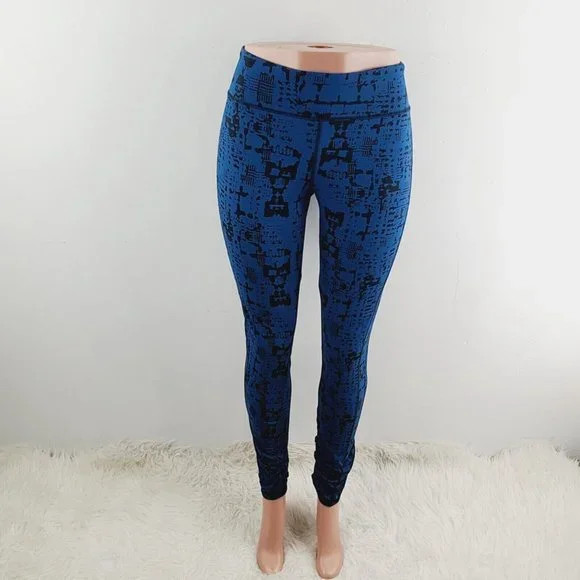 CAbi 963 Women's Blue Black Skinny Cool Down Pull On Yoga Tech Leggings Size L - Picture 2 of 6